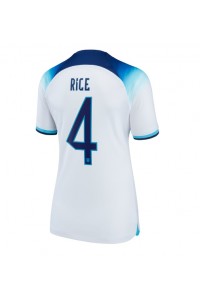 Englanti Declan Rice #4 Jalkapallovaatteet Naisten Kotipaita MM-kisat 2022 Lyhythihainen
